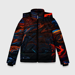 Куртка зимняя для мальчика Абстракция разводы красок, цвет: 3D-красный