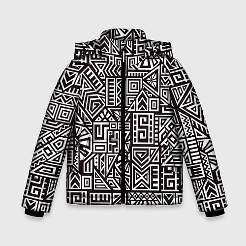 Зимняя куртка для мальчика Геометрия / 3D-Светло-серый – фото 1