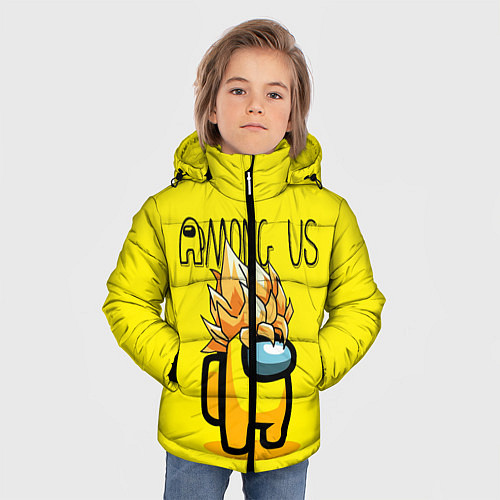 Зимняя куртка для мальчика Among Us / 3D-Светло-серый – фото 3