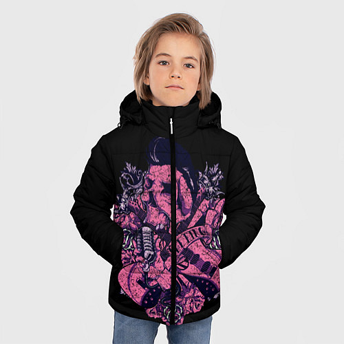 Зимняя куртка для мальчика Король рок н ролла / 3D-Черный – фото 3
