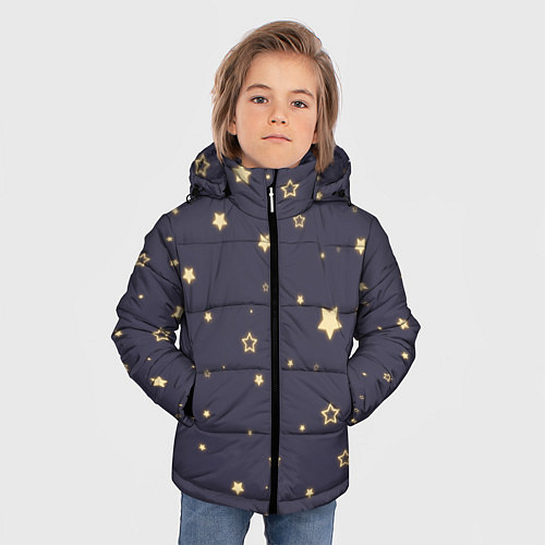 Зимняя куртка для мальчика Звезды / 3D-Черный – фото 3