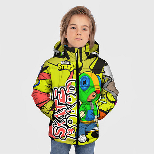 Зимняя куртка для мальчика Brawl Stars skateboard / 3D-Черный – фото 3