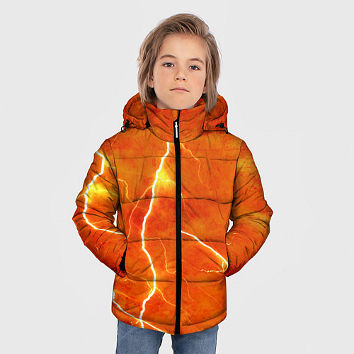 Зимняя куртка для мальчика Молния / 3D-Черный – фото 3