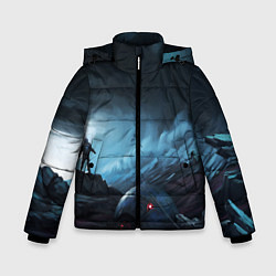 Куртка зимняя для мальчика Космонавт, цвет: 3D-черный