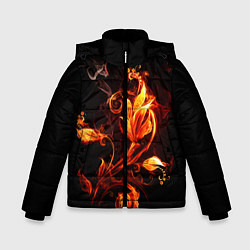 Куртка зимняя для мальчика Огненный цветок, цвет: 3D-красный