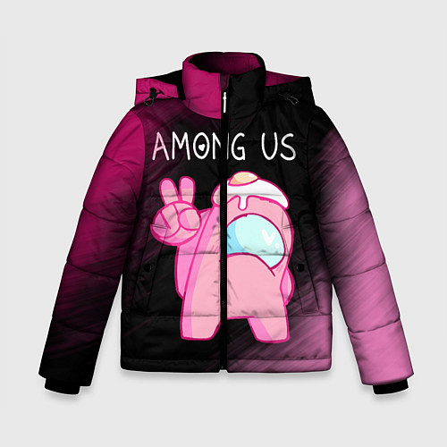 Зимняя куртка для мальчика AMONG US - Милота / 3D-Светло-серый – фото 1