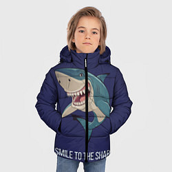 Куртка зимняя для мальчика Улыбнись акуле, цвет: 3D-черный — фото 2