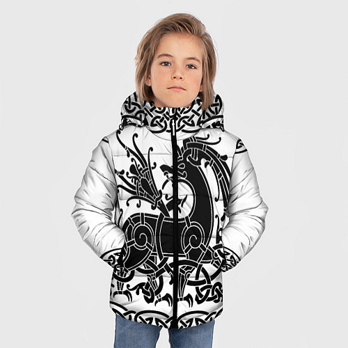 Зимняя куртка для мальчика Вендельский олень чёрный 3D / 3D-Черный – фото 3