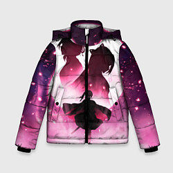 Куртка зимняя для мальчика Столп Бабочки, цвет: 3D-черный