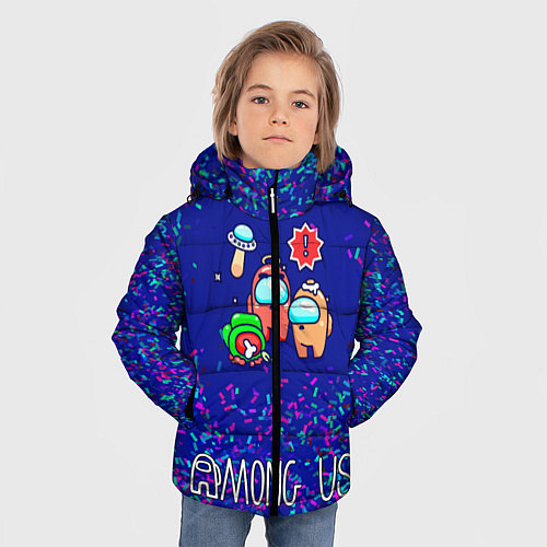 Зимняя куртка для мальчика Among Us Конфетти / 3D-Черный – фото 3