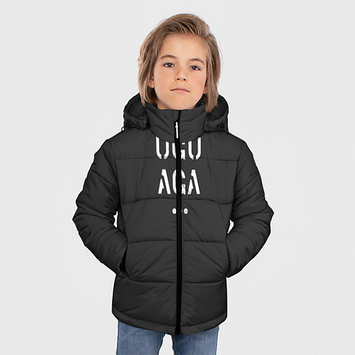 Зимняя куртка для мальчика Угу Ага / 3D-Черный – фото 3