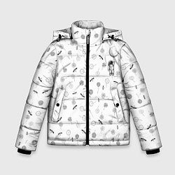Куртка зимняя для мальчика Астронавт и одуванчики, цвет: 3D-светло-серый