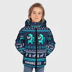 Куртка зимняя для мальчика AMONG US НОВОГОДНИЙ, цвет: 3D-светло-серый — фото 2