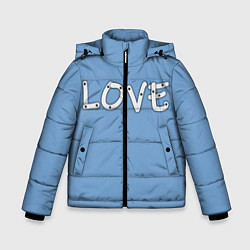 Куртка зимняя для мальчика LOVE, цвет: 3D-черный