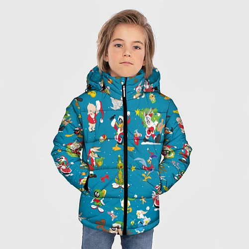 Зимняя куртка для мальчика Looney Tunes Christmas / 3D-Светло-серый – фото 3