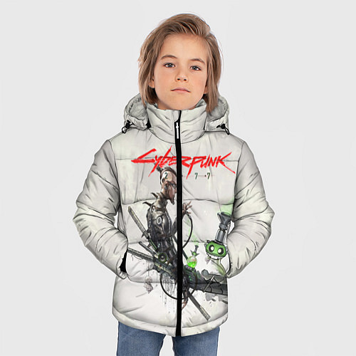 Зимняя куртка для мальчика CYBERPUNK 2077 / 3D-Черный – фото 3