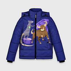 Куртка зимняя для мальчика Крыса и бык, цвет: 3D-светло-серый