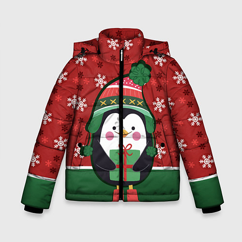Зимняя куртка для мальчика Пингвин Новый год / 3D-Черный – фото 1