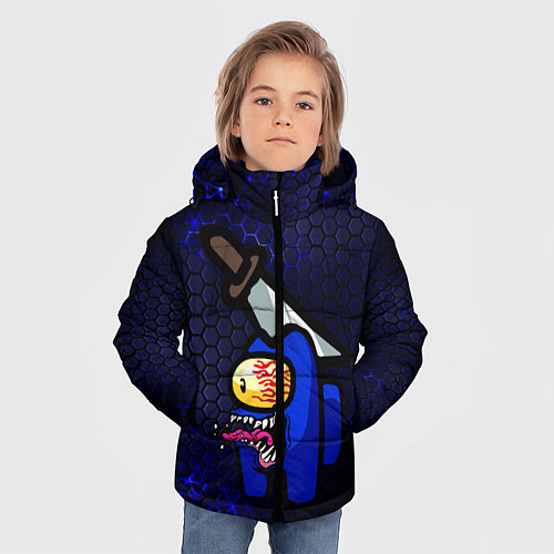 Зимняя куртка для мальчика Among Us Imposter Blue / 3D-Черный – фото 3