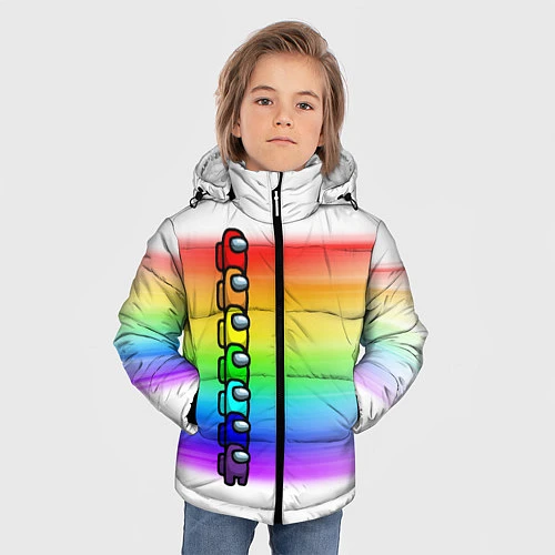 Зимняя куртка для мальчика AMONG US - РАДУГА / 3D-Черный – фото 3