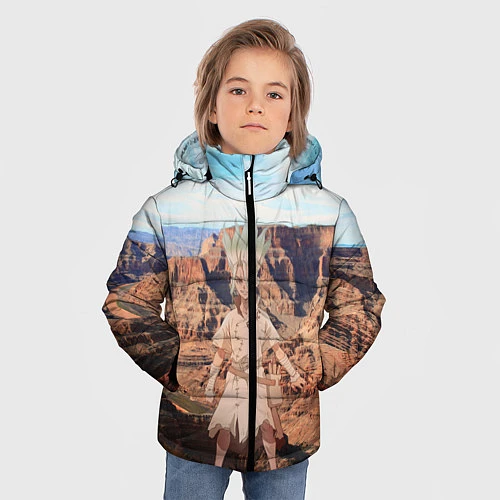 Зимняя куртка для мальчика Доктор Стоун / 3D-Черный – фото 3