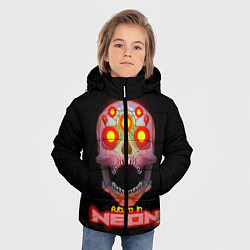 Куртка зимняя для мальчика Будущее в неоне, цвет: 3D-красный — фото 2