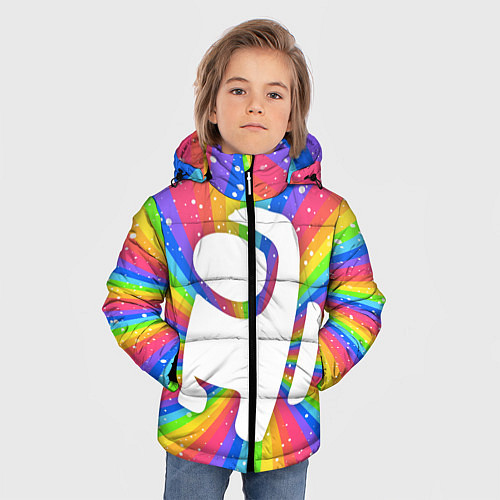 Зимняя куртка для мальчика AMONG US - РАДУЖНЫЙ / 3D-Черный – фото 3