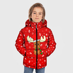 Куртка зимняя для мальчика НОВОГОДНИЙ ОЛЕНЁНОК, цвет: 3D-черный — фото 2