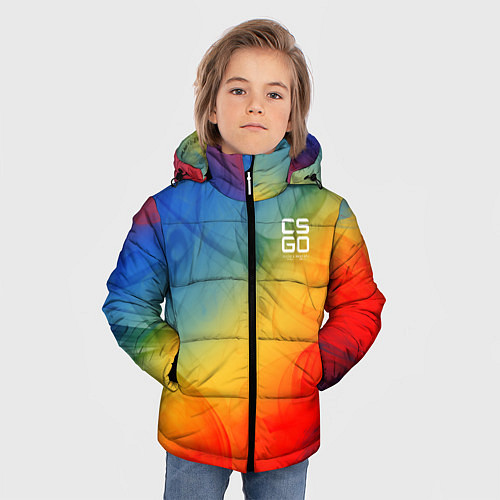 Зимняя куртка для мальчика Cs:go Marble Fade Мраморный Градиент / 3D-Черный – фото 3