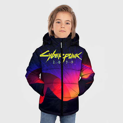 Зимняя куртка для мальчика Cyberpunk 2077 / 3D-Черный – фото 3