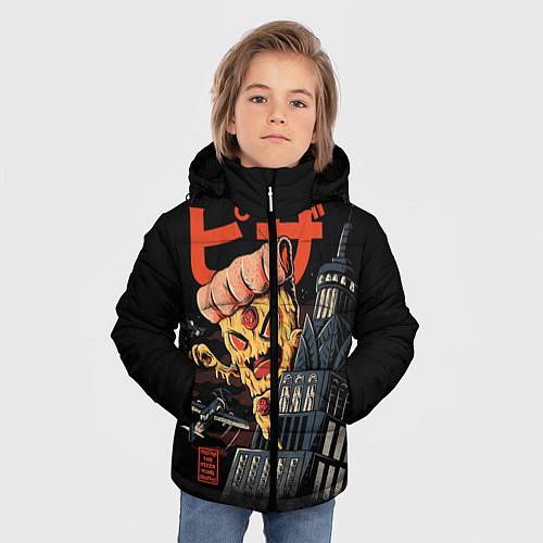 Зимняя куртка для мальчика Pizza Kong / 3D-Черный – фото 3