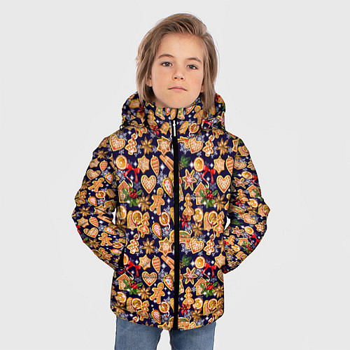 Зимняя куртка для мальчика Новый Год / 3D-Черный – фото 3