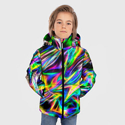 Куртка зимняя для мальчика Космическая хризонтема, цвет: 3D-черный — фото 2