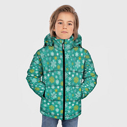 Куртка зимняя для мальчика Снежинки, цвет: 3D-светло-серый — фото 2