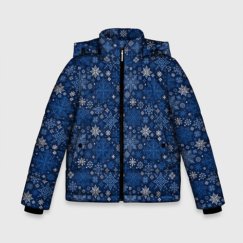Зимняя куртка для мальчика Снежные / 3D-Светло-серый – фото 1