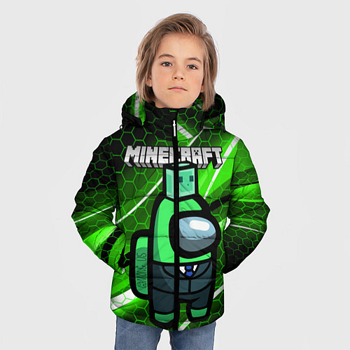 Зимняя куртка для мальчика Among Us х Minecraft Z / 3D-Черный – фото 3