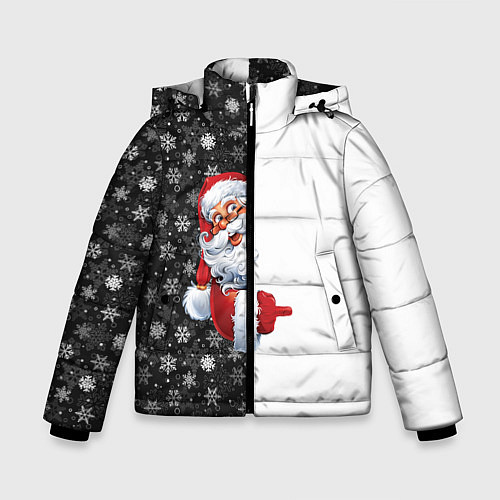 Зимняя куртка для мальчика Дедушка Мороз / 3D-Черный – фото 1