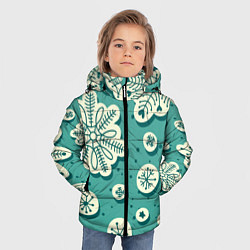 Куртка зимняя для мальчика Рисованные Снежинки, цвет: 3D-красный — фото 2