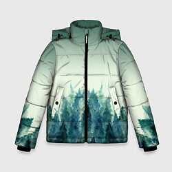 Зимняя куртка для мальчика Акварельный лес градиент