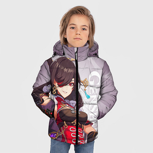 Зимняя куртка для мальчика GENSHIN IMPACT, БЭЙ ДОУ / 3D-Черный – фото 3