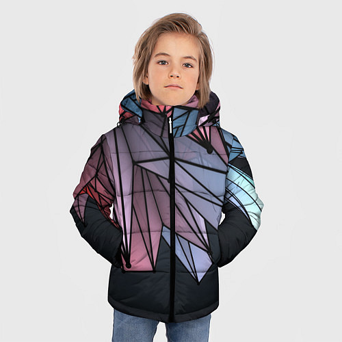 Зимняя куртка для мальчика ГеометриЧеский Рисунок / 3D-Черный – фото 3