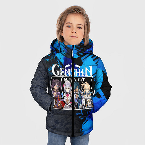 Зимняя куртка для мальчика Genshin Impact / 3D-Черный – фото 3
