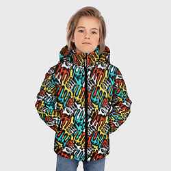 Куртка зимняя для мальчика Граффити, цвет: 3D-черный — фото 2