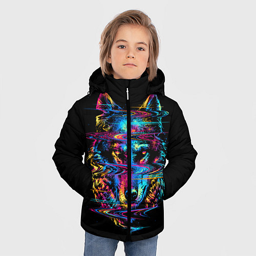 Зимняя куртка для мальчика Волк / 3D-Черный – фото 3