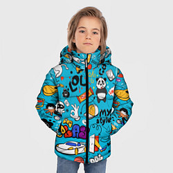 Куртка зимняя для мальчика Детское граффити, цвет: 3D-черный — фото 2