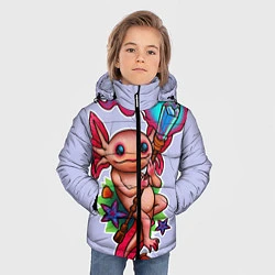 Куртка зимняя для мальчика Магический аксолотль, цвет: 3D-черный — фото 2