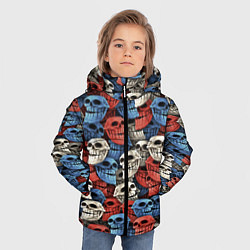 Куртка зимняя для мальчика Черепа троллей триколор, цвет: 3D-черный — фото 2