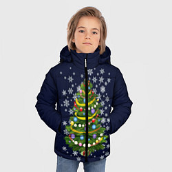 Куртка зимняя для мальчика Новогодняя Ёлка, цвет: 3D-светло-серый — фото 2