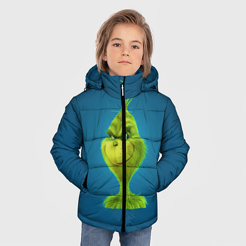 Зимняя куртка для мальчика Гринч / 3D-Черный – фото 3