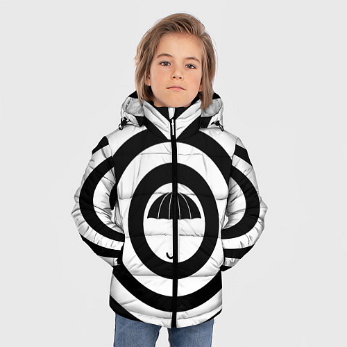 Зимняя куртка для мальчика Узор Академия Амбрелла / 3D-Светло-серый – фото 3